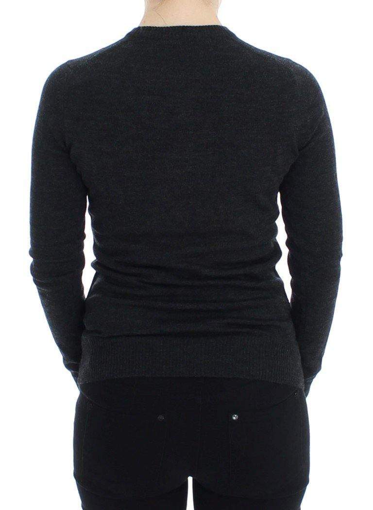 Dolce & Gabbana  Gray Wool Button Cardigan Sweater #women, Brand_Dolce & Gabbana, Catch, Dolce & Gabbana, feed-agegroup-adult, feed-color-gray, feed-gender-female, feed-size-IT36 | XS, feed-size-IT38 | S, Gender_Women, Gray, IT36 | XS, IT38 | S, Kogan, Sweaters - Women - Clothing at SEYMAYKA
