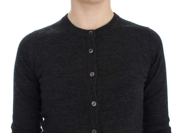Dolce & Gabbana  Gray Wool Button Cardigan Sweater #women, Brand_Dolce & Gabbana, Catch, Dolce & Gabbana, feed-agegroup-adult, feed-color-gray, feed-gender-female, feed-size-IT36 | XS, feed-size-IT38 | S, Gender_Women, Gray, IT36 | XS, IT38 | S, Kogan, Sweaters - Women - Clothing at SEYMAYKA