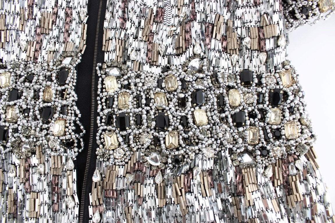 Dolce & Gabbana  Crystal Silver Runway Handmade Dress #women, Brand_Dolce & Gabbana, Catch, Clothing_Dress, Dolce & Gabbana, Dresses - Women - Clothing, feed-agegroup-adult, feed-color-silver, feed-gender-female, feed-size-IT40|S, Gender_Women, IT40|S, Kogan, Silver at SEYMAYKA
