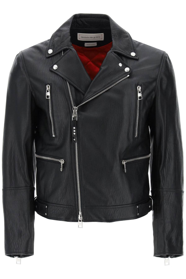 Alexander mcqueen leather biker jacket-0