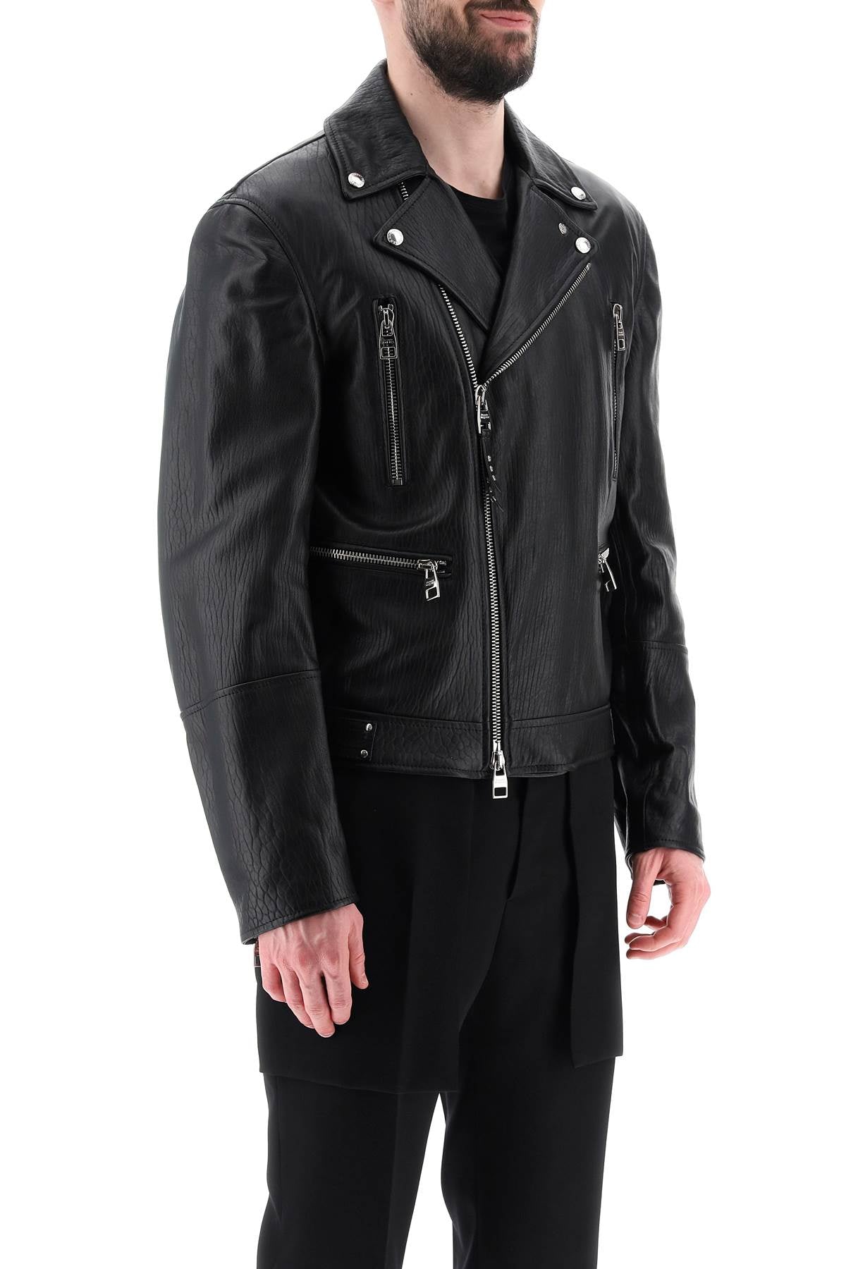 Alexander mcqueen leather biker jacket-1
