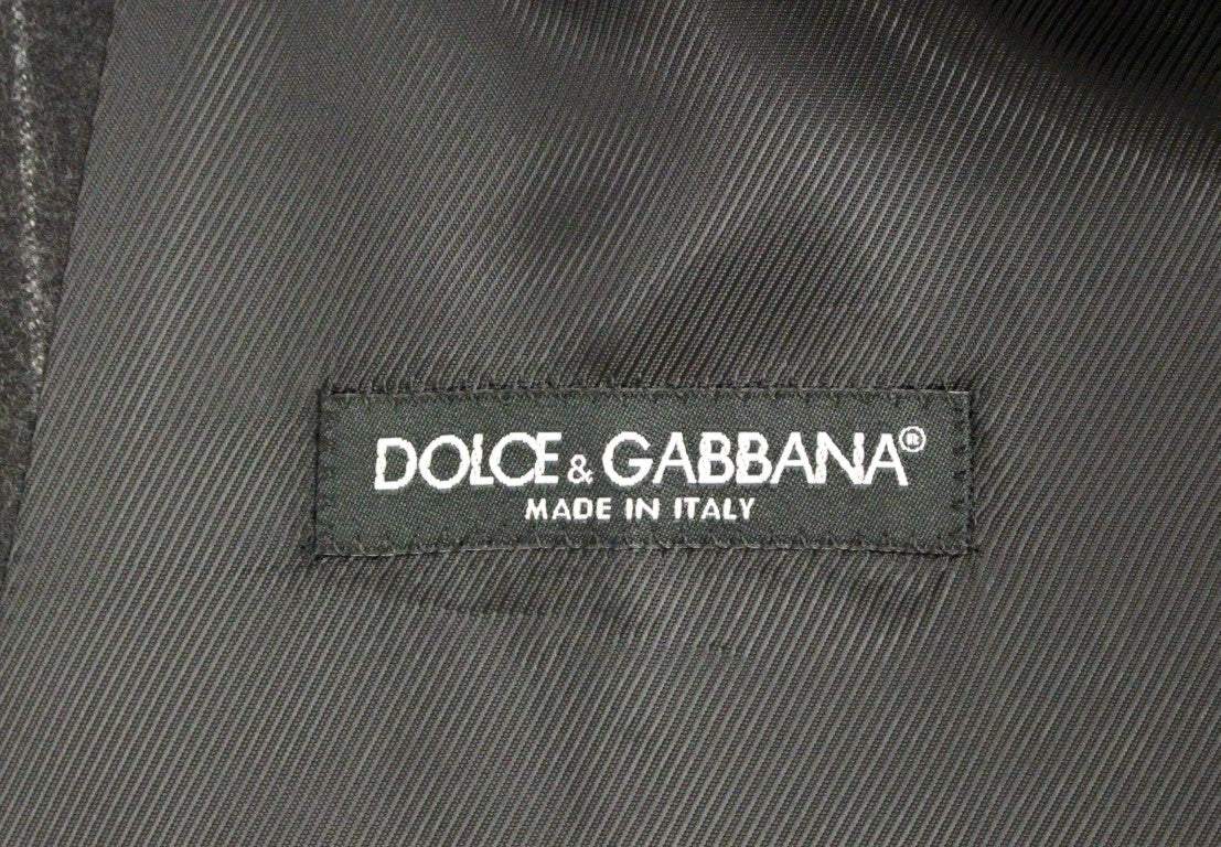 Dolce & Gabbana Gray Striped Wool Logo Vest #men, Dolce & Gabbana, feed-agegroup-adult, feed-color-gray, feed-gender-male, feed-size-IT48 | M, Gray, IT48 | M, Men - New Arrivals, Vests - Men - Clothing at SEYMAYKA