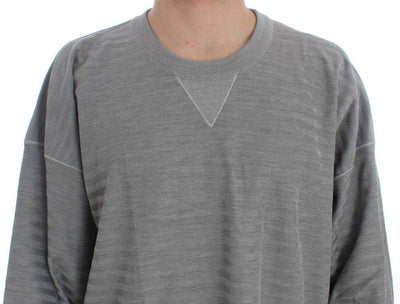 Dolce & Gabbana  Gray Crewneck Pullover Silk Sweater #men, Brand_Dolce & Gabbana, Catch, Dolce & Gabbana, feed-agegroup-adult, feed-color-gray, feed-gender-male, feed-size-IT48 | M, Gender_Men, Gray, IT48 | M, Kogan, Sweaters - Men - Clothing at SEYMAYKA