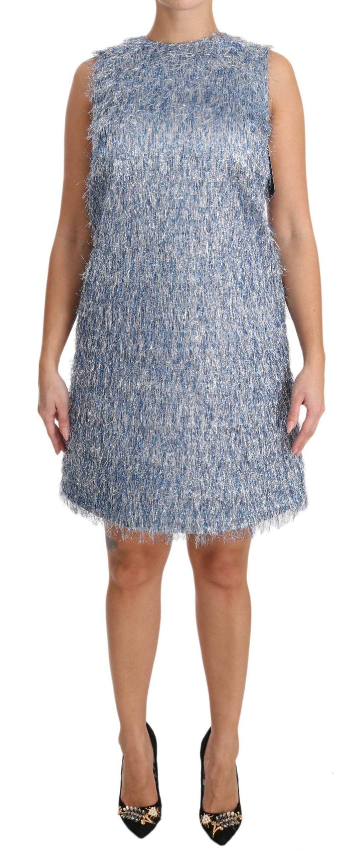 Dolce & Gabbana Light Blue Fringe Shift Gown Dress #women, Brand_Dolce & Gabbana, Catch, Clothing_Dress, Dolce & Gabbana, Dresses - Women - Clothing, feed-agegroup-adult, feed-color-blue, feed-gender-female, feed-size-IT40|S, feed-size-IT42|M, feed-size-IT44|L, feed-size-IT46|XL, Gender_Women, IT40|S, IT42|M, IT44|L, IT46|XL, Kogan, Light Blue, Women - New Arrivals at SEYMAYKA