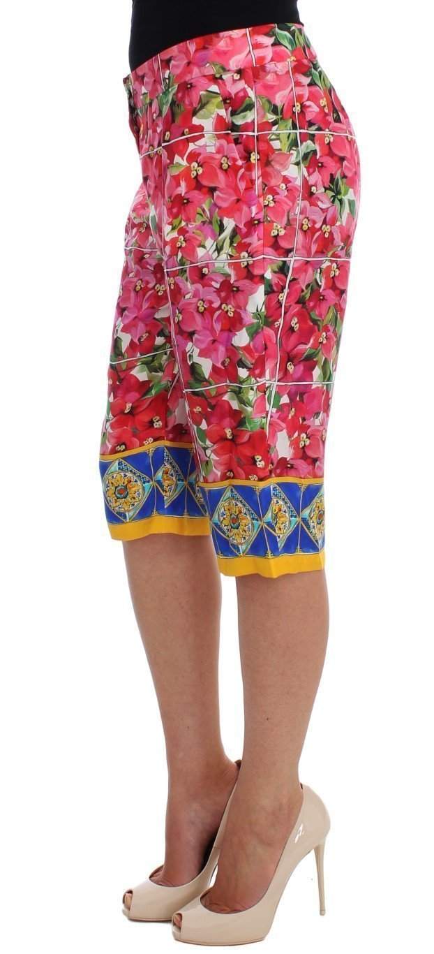 Dolce & Gabbana  Multicolor Floral Knee Capris Shorts Pants #women, Brand_Dolce & Gabbana, Catch, Dolce & Gabbana, feed-agegroup-adult, feed-color-multicolor, feed-gender-female, feed-size-IT36 | XS, feed-size-IT38|XS, Gender_Women, IT36 | XS, IT38|XS, Kogan, Multicolor, Shorts - Women - Clothing at SEYMAYKA