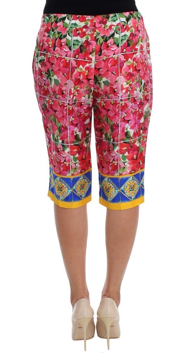 Dolce & Gabbana  Multicolor Floral Knee Capris Shorts Pants #women, Brand_Dolce & Gabbana, Catch, Dolce & Gabbana, feed-agegroup-adult, feed-color-multicolor, feed-gender-female, feed-size-IT36 | XS, feed-size-IT38|XS, Gender_Women, IT36 | XS, IT38|XS, Kogan, Multicolor, Shorts - Women - Clothing at SEYMAYKA