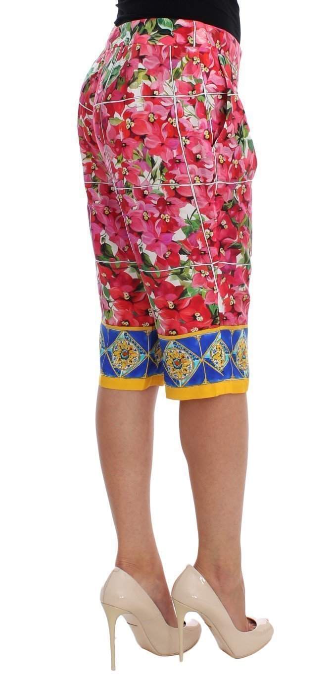Dolce & Gabbana  Multicolor Floral Knee Capris Shorts Pants #women, Brand_Dolce & Gabbana, Catch, Dolce & Gabbana, feed-agegroup-adult, feed-color-multicolor, feed-gender-female, feed-size-IT36 | XS, feed-size-IT38|XS, Gender_Women, IT36 | XS, IT38|XS, Kogan, Multicolor, Shorts - Women - Clothing at SEYMAYKA