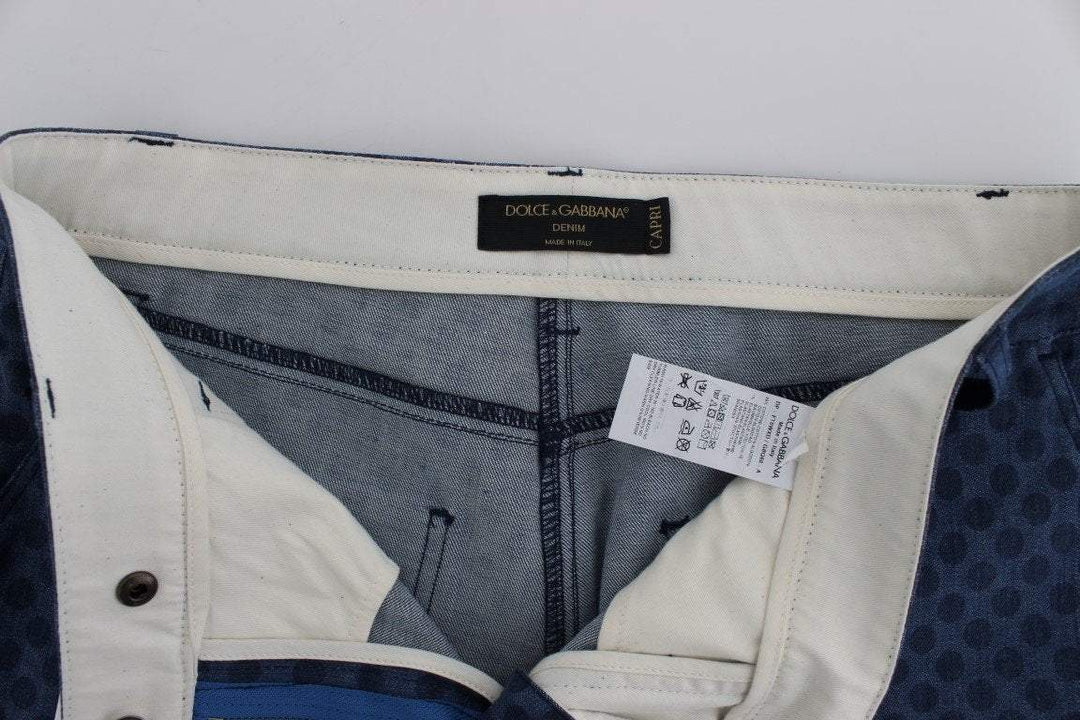 Dolce & Gabbana Polka Dotted Stretch Capri Jeans #women, Blue, Brand_Dolce & Gabbana, Catch, Dolce & Gabbana, feed-agegroup-adult, feed-color-blue, feed-gender-female, feed-size-IT36 | XS, feed-size-IT38|XS, feed-size-IT42|M, Gender_Women, IT36 | XS, IT38|XS, IT42|M, Jeans & Pants - Women - Clothing, Kogan at SEYMAYKA