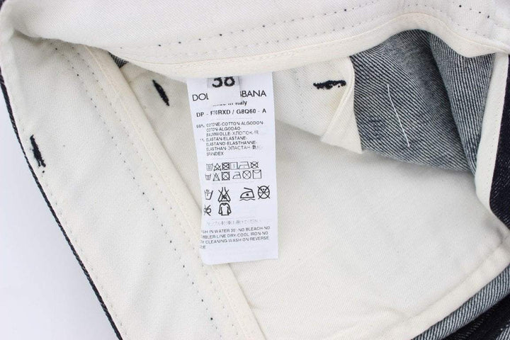 Dolce & Gabbana  Polka Dotted Slim Capris Jeans #women, Blue, Brand_Dolce & Gabbana, Catch, Dolce & Gabbana, feed-agegroup-adult, feed-color-blue, feed-gender-female, feed-size-IT36 | XS, feed-size-IT38|XS, Gender_Women, IT36 | XS, IT38|XS, Jeans & Pants - Women - Clothing, Kogan at SEYMAYKA