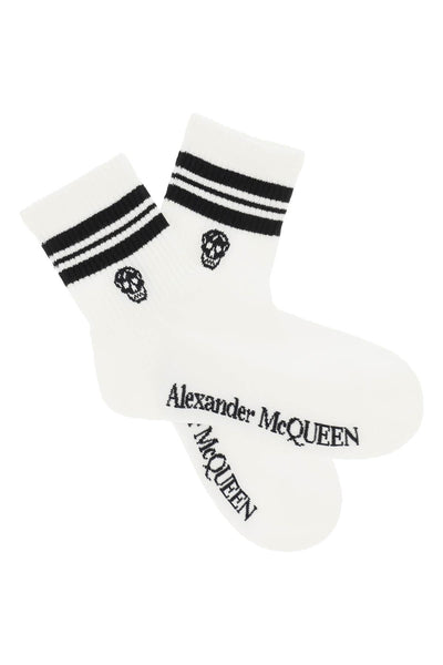 Alexander mcqueen stripe skull sports socks-2