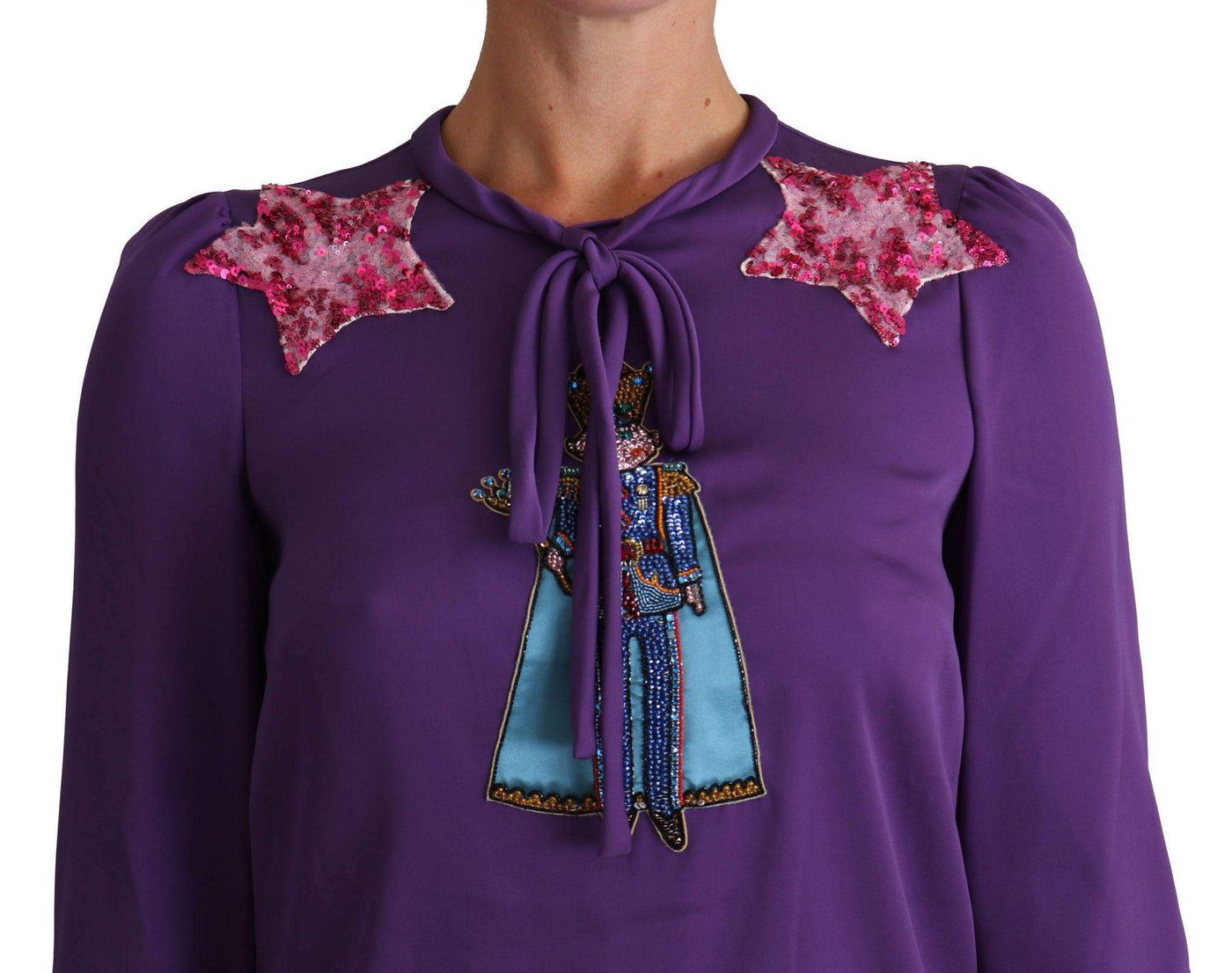 Dolce & Gabbana  Purple Blouse Prince  Fairy Tale Embellished  Top #women, Brand_Dolce & Gabbana, Catch, Dolce & Gabbana, feed-agegroup-adult, feed-color-purple, feed-gender-female, feed-size-IT36|XXS, feed-size-IT38|XS, feed-size-IT40|S, feed-size-IT44|L, Gender_Women, IT36|XXS, IT38|XS, IT40|S, IT44|L, Kogan, Purple, Tops & T-Shirts - Women - Clothing, Women - New Arrivals at SEYMAYKA