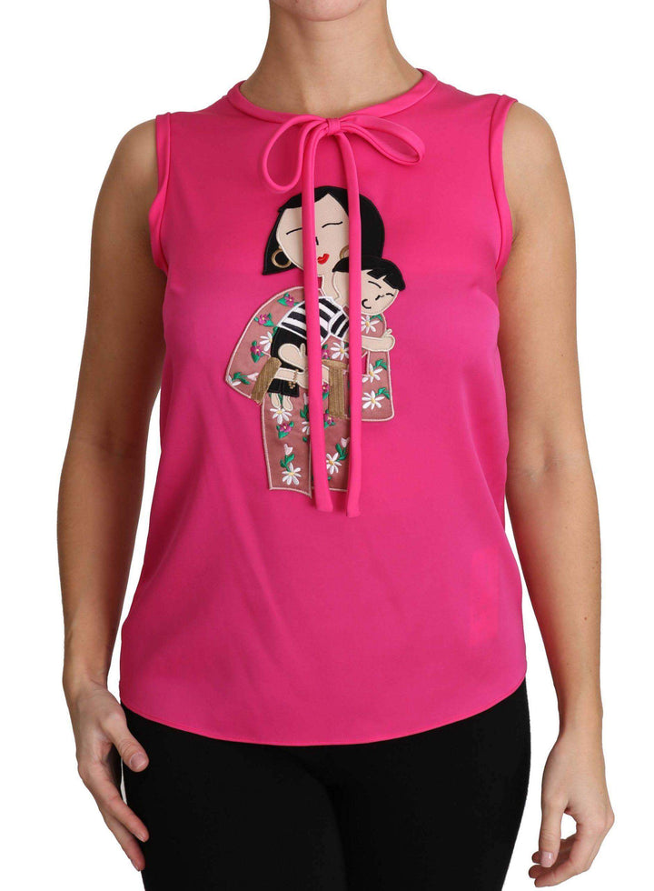 Dolce & Gabbana  Pink Family Silk Tank  Mama Blouse Top Shirt #women, Brand_Dolce & Gabbana, Catch, Dolce & Gabbana, feed-agegroup-adult, feed-color-pink, feed-gender-female, feed-size-IT36|XXS, feed-size-IT38|XS, feed-size-IT40|S, feed-size-IT42|M, feed-size-IT44|L, feed-size-IT46|XL, Gender_Women, IT36|XXS, IT38|XS, IT40|S, IT42|M, IT44|L, IT46|XL, Kogan, Pink, Tops & T-Shirts - Women - Clothing, Women - New Arrivals at SEYMAYKA