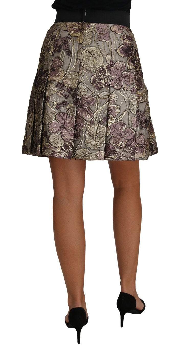 Dolce & Gabbana  A-Line Mini Floral Print Jaquard Skirt #women, Brand_Dolce & Gabbana, Catch, Dolce & Gabbana, feed-agegroup-adult, feed-color-multicolor, feed-gender-female, feed-size-IT40|S, Gender_Women, IT40|S, Kogan, Multicolor, Skirts - Women - Clothing, Women - New Arrivals at SEYMAYKA