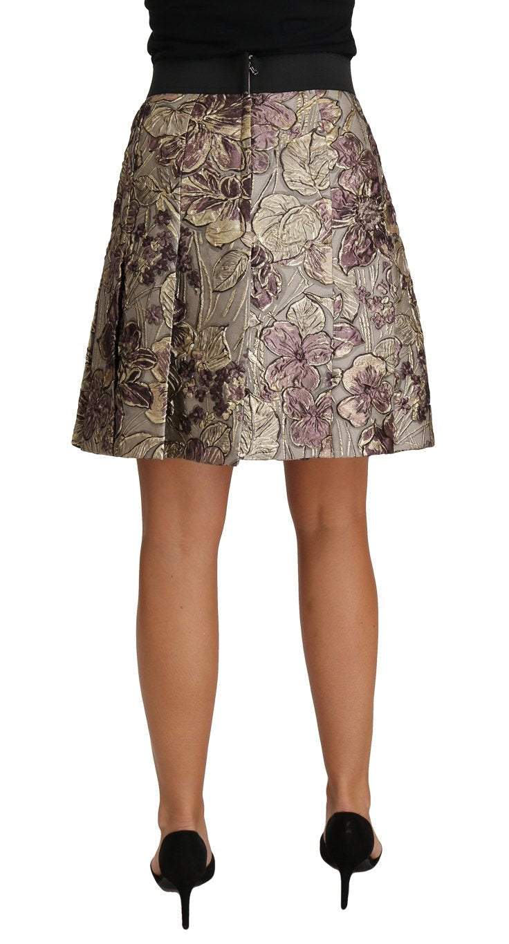 Dolce & Gabbana  A-Line Mini Floral Print Jaquard Skirt #women, Brand_Dolce & Gabbana, Catch, Dolce & Gabbana, feed-agegroup-adult, feed-color-multicolor, feed-gender-female, feed-size-IT42|M, Gender_Women, IT42|M, Kogan, Multicolor, Skirts - Women - Clothing, Women - New Arrivals at SEYMAYKA