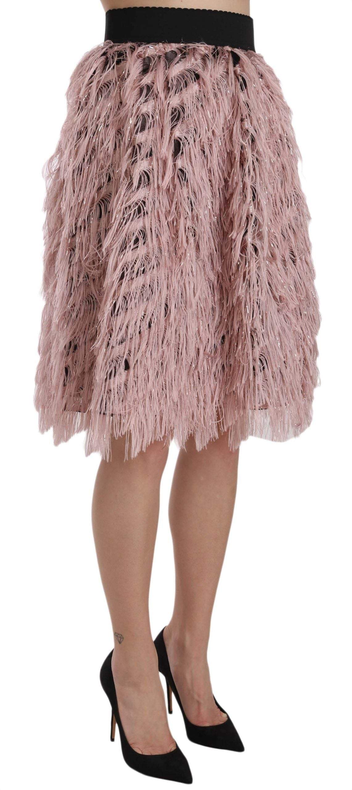 Dolce & Gabbana Pink Gold Fringe Metallic Pencil A-line Skirt #women, Brand_Dolce & Gabbana, Catch, Dolce & Gabbana, feed-agegroup-adult, feed-color-gold, feed-color-pink, feed-gender-female, feed-size-IT38|XS, feed-size-IT40|S, feed-size-IT42|M, feed-size-IT44|L, feed-size-IT46|XL, Gender_Women, Gold and Pink, IT38|XS, IT40|S, IT42|M, IT44|L, IT46|XL, Kogan, Skirts - Women - Clothing, Women - New Arrivals at SEYMAYKA
