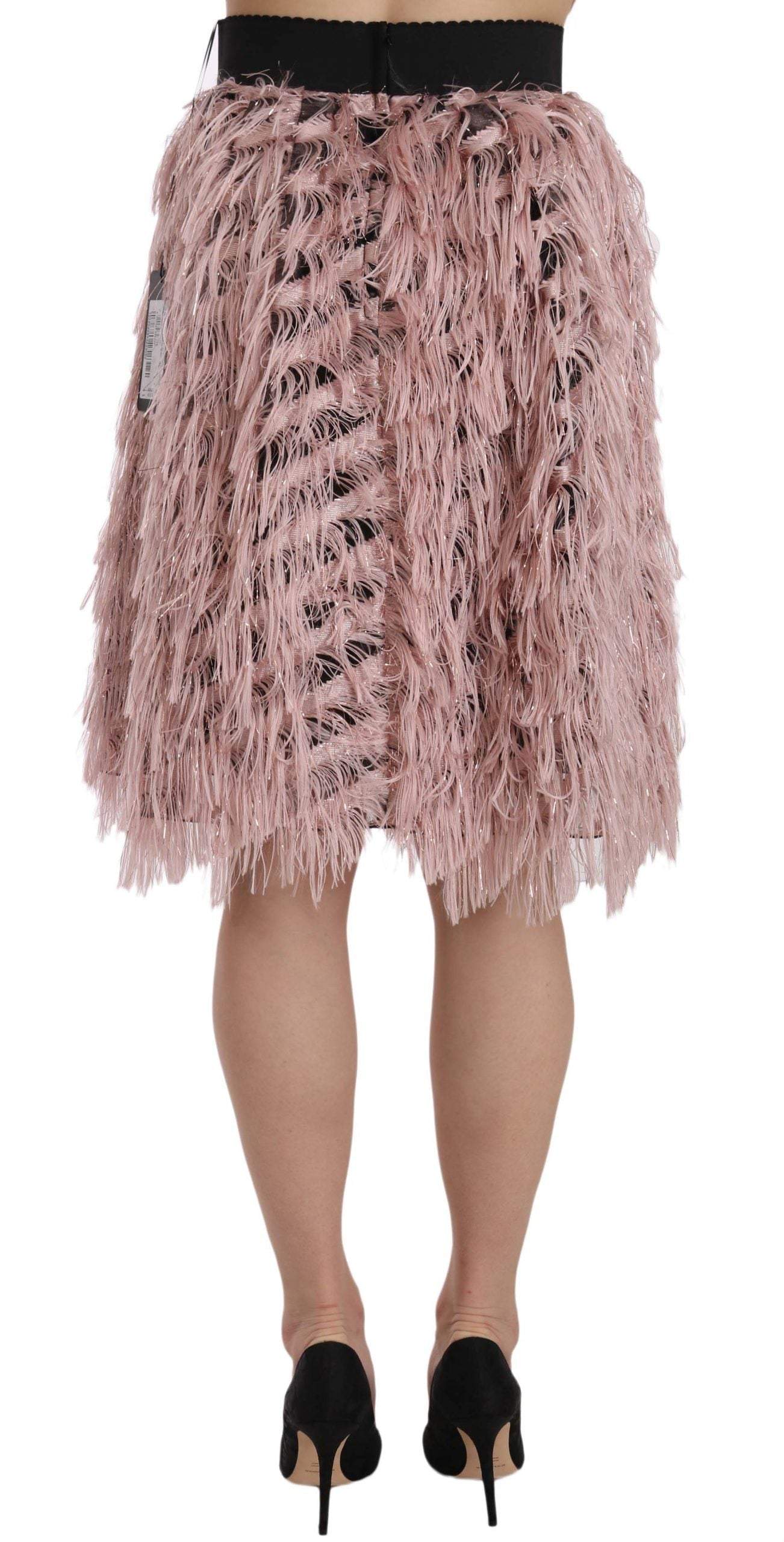 Dolce & Gabbana Pink Gold Fringe Metallic Pencil A-line Skirt #women, Brand_Dolce & Gabbana, Catch, Dolce & Gabbana, feed-agegroup-adult, feed-color-gold, feed-color-pink, feed-gender-female, feed-size-IT38|XS, feed-size-IT40|S, feed-size-IT42|M, feed-size-IT44|L, feed-size-IT46|XL, Gender_Women, Gold and Pink, IT38|XS, IT40|S, IT42|M, IT44|L, IT46|XL, Kogan, Skirts - Women - Clothing, Women - New Arrivals at SEYMAYKA