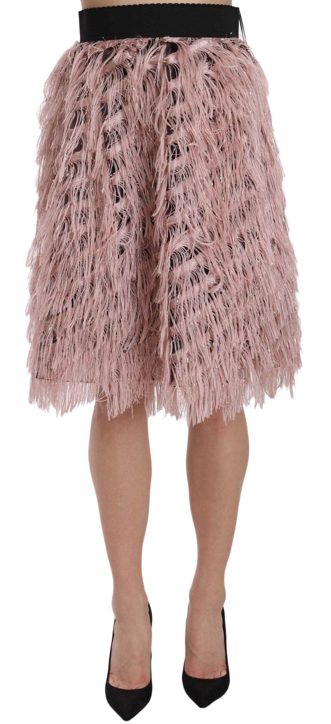 Dolce & Gabbana Pink Gold Fringe Metallic Pencil A-line Skirt #women, Brand_Dolce & Gabbana, Catch, Dolce & Gabbana, feed-agegroup-adult, feed-color-gold, feed-color-pink, feed-gender-female, feed-size-IT38|XS, feed-size-IT40|S, feed-size-IT42|M, feed-size-IT44|L, feed-size-IT46|XL, Gender_Women, Gold and Pink, IT38|XS, IT40|S, IT42|M, IT44|L, IT46|XL, Kogan, Skirts - Women - Clothing, Women - New Arrivals at SEYMAYKA