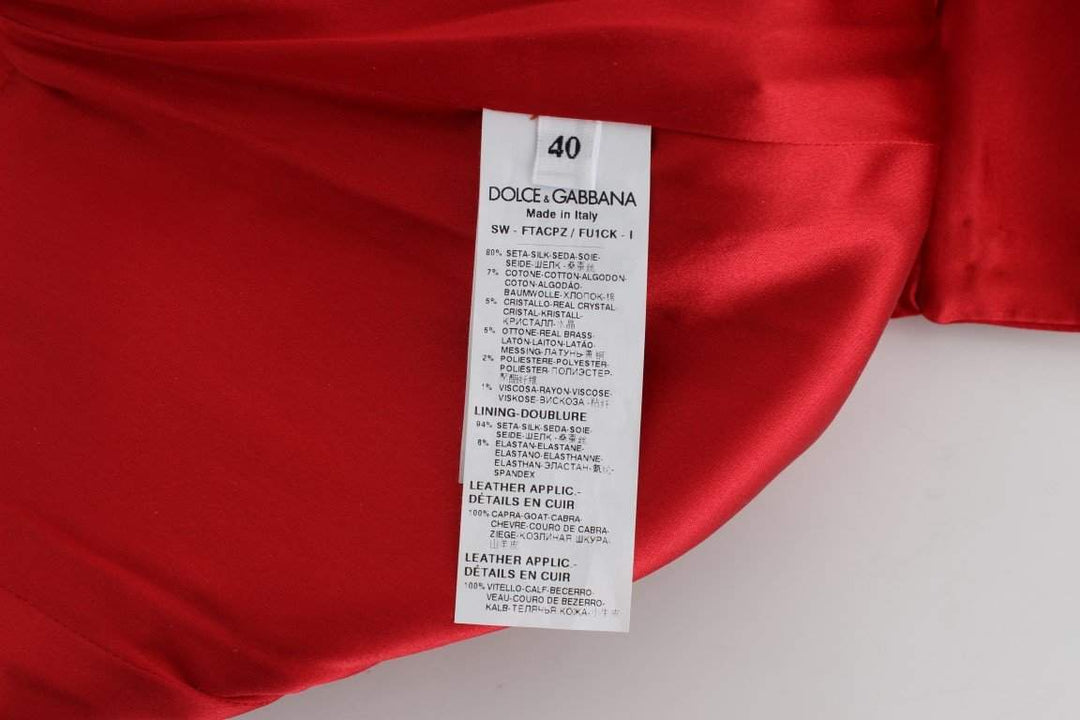 Dolce & Gabbana  Red Silk Crystal Roses Shorts #women, Brand_Dolce & Gabbana, Catch, Dolce & Gabbana, feed-agegroup-adult, feed-color-red, feed-gender-female, feed-size-IT36 | XS, feed-size-IT40|S, feed-size-IT44|L, Gender_Women, IT36 | XS, IT40|S, IT44|L, Kogan, Red, Shorts - Women - Clothing at SEYMAYKA