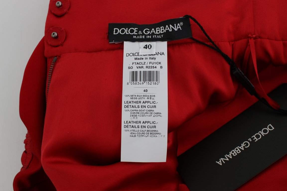 Dolce & Gabbana  Red Silk Roses Sicily Shorts #women, Brand_Dolce & Gabbana, Catch, Dolce & Gabbana, feed-agegroup-adult, feed-color-red, feed-gender-female, feed-size-IT40|S, Gender_Women, IT40|S, Kogan, Red, Shorts - Women - Clothing at SEYMAYKA