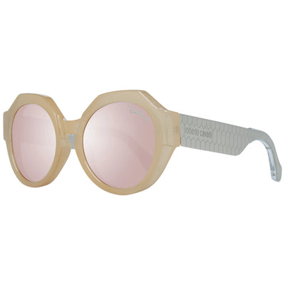 Roberto Cavalli RC1100 Mirrored Oval Sunglasses Cream, feed-agegroup-adult, feed-color-cream, feed-gender-female, Roberto Cavalli, Sunglasses for Women - Sunglasses at SEYMAYKA