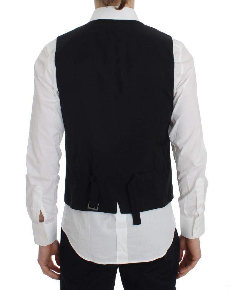 Dolce & Gabbana  Gray Striped Formal Vest #men, Brand_Dolce & Gabbana, Catch, Dolce & Gabbana, feed-agegroup-adult, feed-color-gray, feed-gender-male, feed-size-IT50 | L, Gender_Men, Gray, IT50 | L, Kogan, Men - New Arrivals, Vests - Men - Clothing at SEYMAYKA