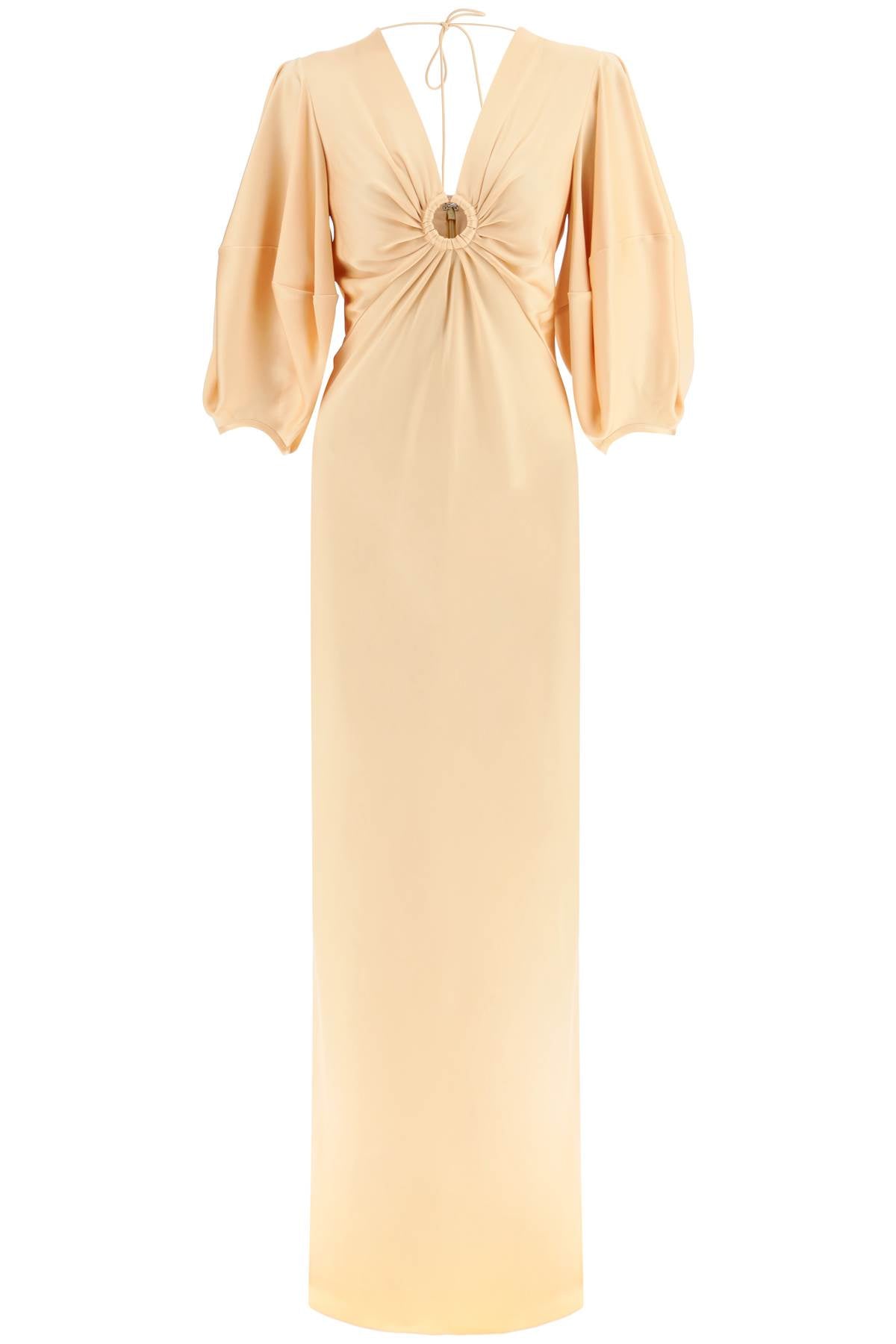 Stella mccartney satin maxi dress with cut-out ring detail-0