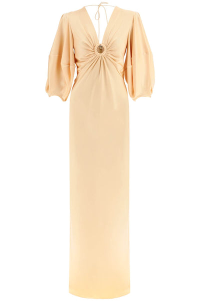 Stella mccartney satin maxi dress with cut-out ring detail-0