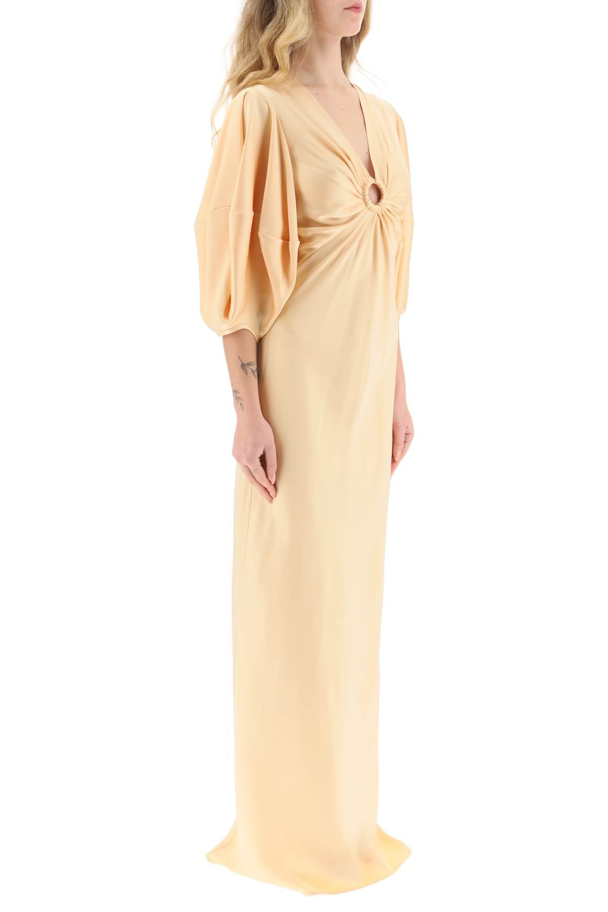 Stella mccartney satin maxi dress with cut-out ring detail-1