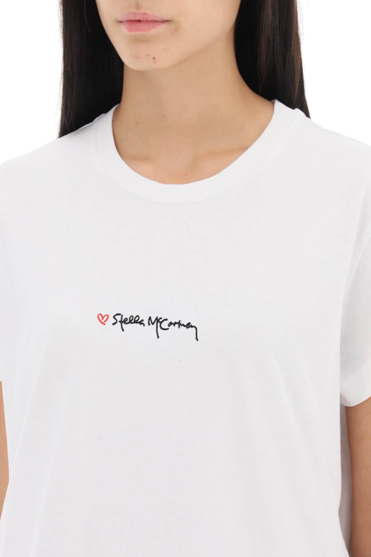 Stella mccartney t-shirt with embroidered signature-3