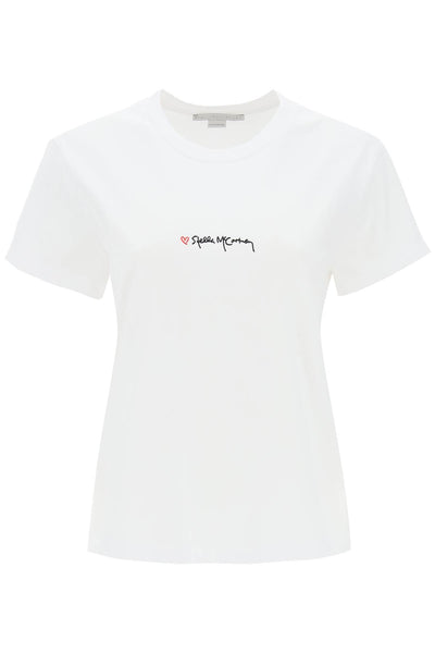 Stella mccartney t-shirt with embroidered signature-0