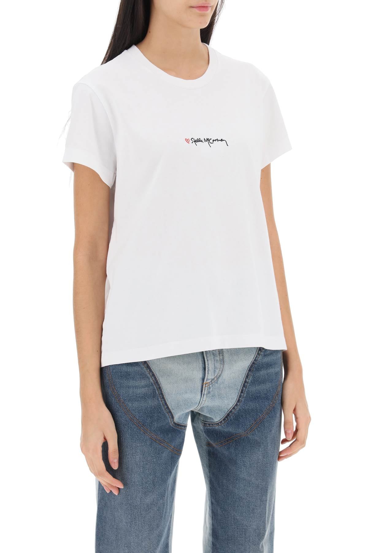 Stella mccartney t-shirt with embroidered signature-1