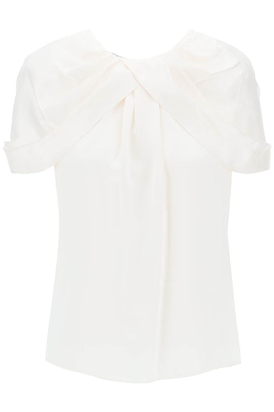 Stella mccartney satin blouse with petal sleeves-0
