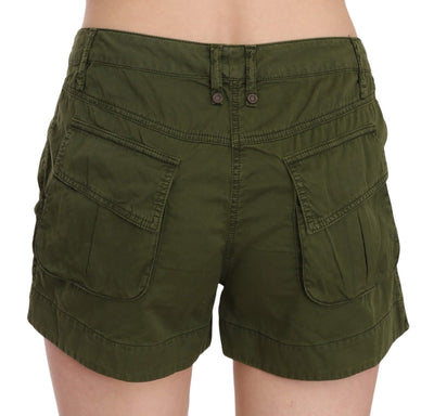 PLEIN SUD  Mid Waist  Cotton Mini Shorts #women, Catch, feed-agegroup-adult, feed-color-green, feed-gender-female, feed-size-IT36 | XS, feed-size-IT40|S, Gender_Women, Green, IT36 | XS, IT40|S, Kogan, PLEIN SUD, Shorts - Women - Clothing, Women - New Arrivals at SEYMAYKA