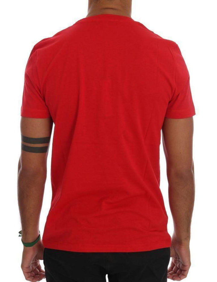 Frankie Morello  Cotton  Crewneck T-Shirt #men, Catch, feed-agegroup-adult, feed-color-red, feed-gender-male, feed-size-M, feed-size-S, Frankie Morello, Gender_Men, Kogan, M, Men - New Arrivals, Red, S, T-shirts - Men - Clothing at SEYMAYKA