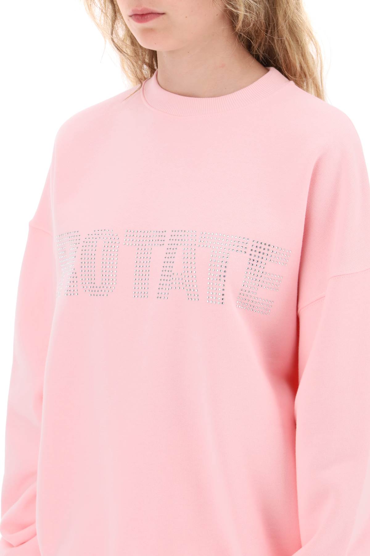 Rotate crew-neck sweatshirt with rhinestone-studded maxi logo-3