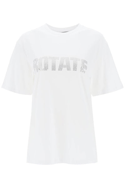 Rotate crew-neck t-shirt with crystal logo-0
