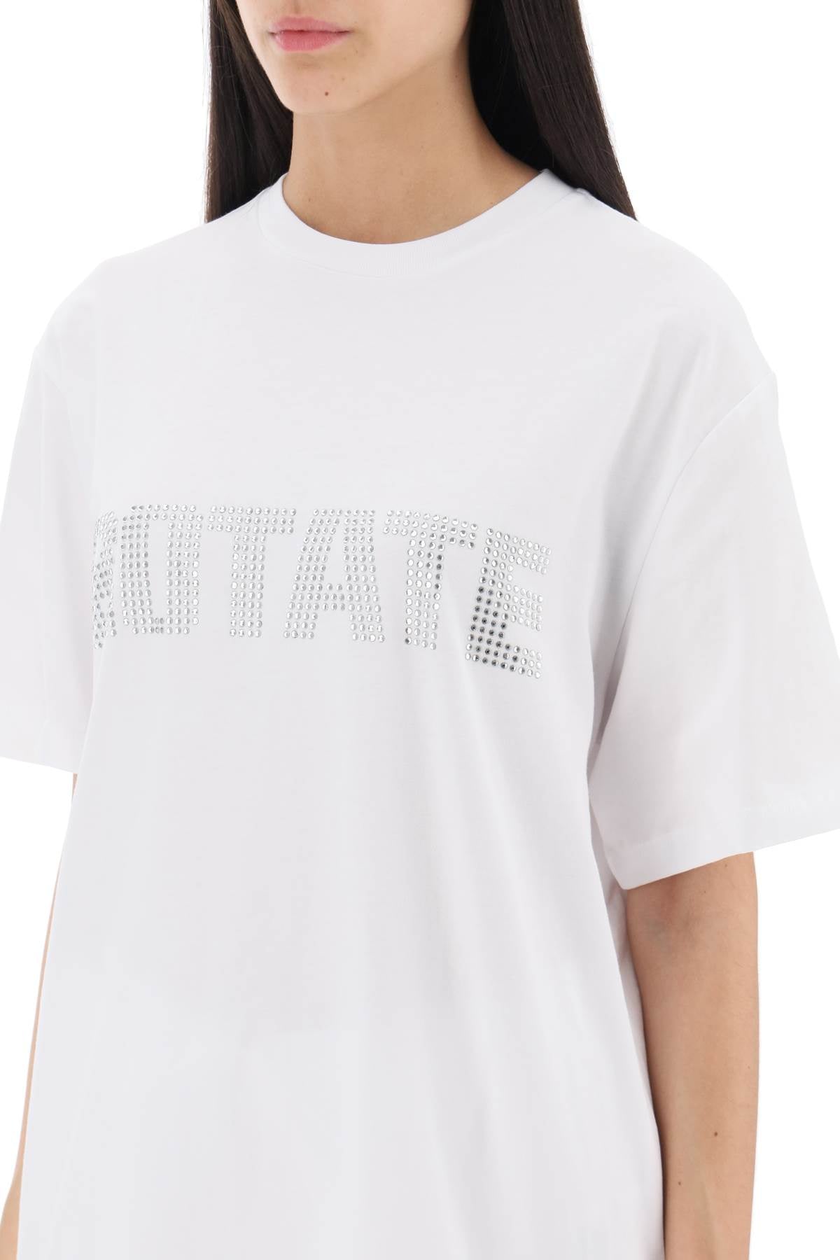 Rotate crew-neck t-shirt with crystal logo-3