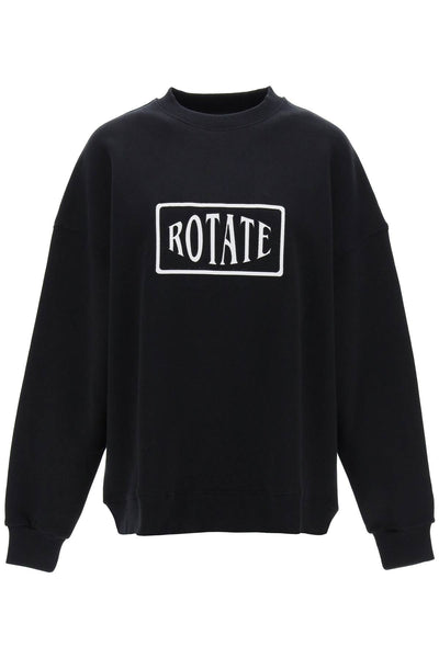 Rotate crew-neck sweatshirt with logo embroidery-0