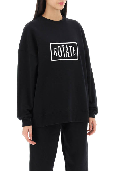 Rotate crew-neck sweatshirt with logo embroidery-1