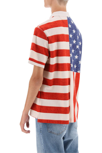 Polo ralph lauren classic fit polo shirt with printed flag-2