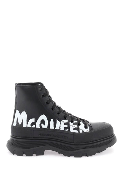 Alexander mcqueen 'tread slick graffiti' ankle boots-0