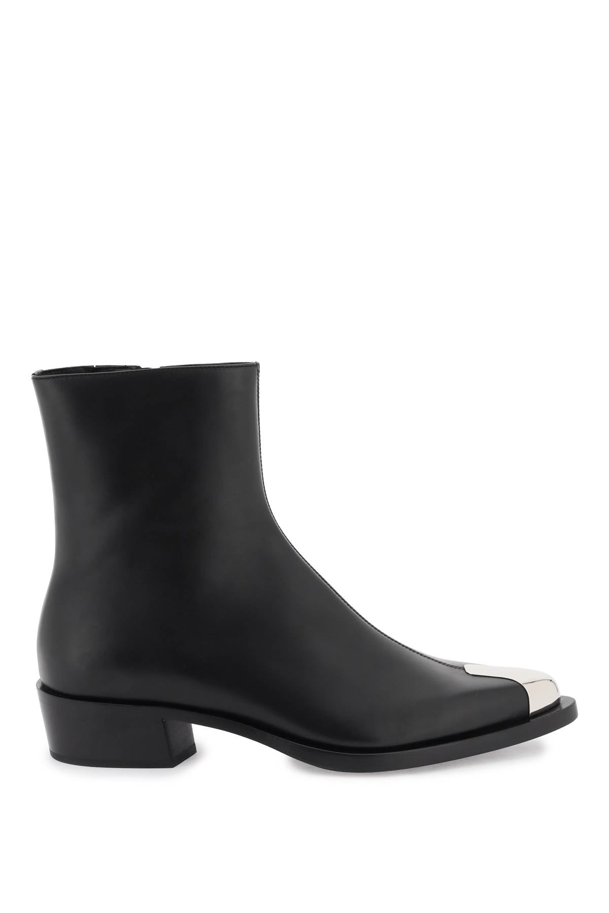 Alexander mcqueen leather punk ankle boots-0