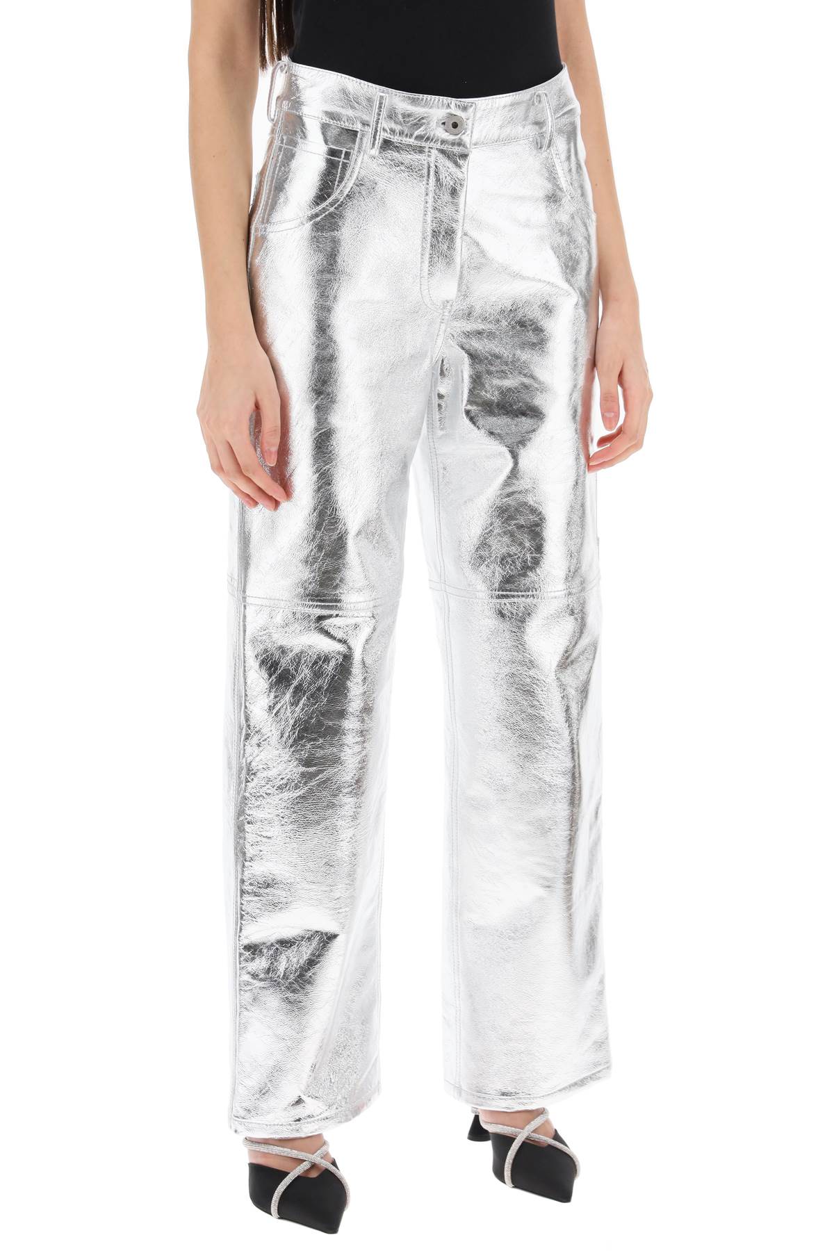 Interior sterling pants in laminated leather-1