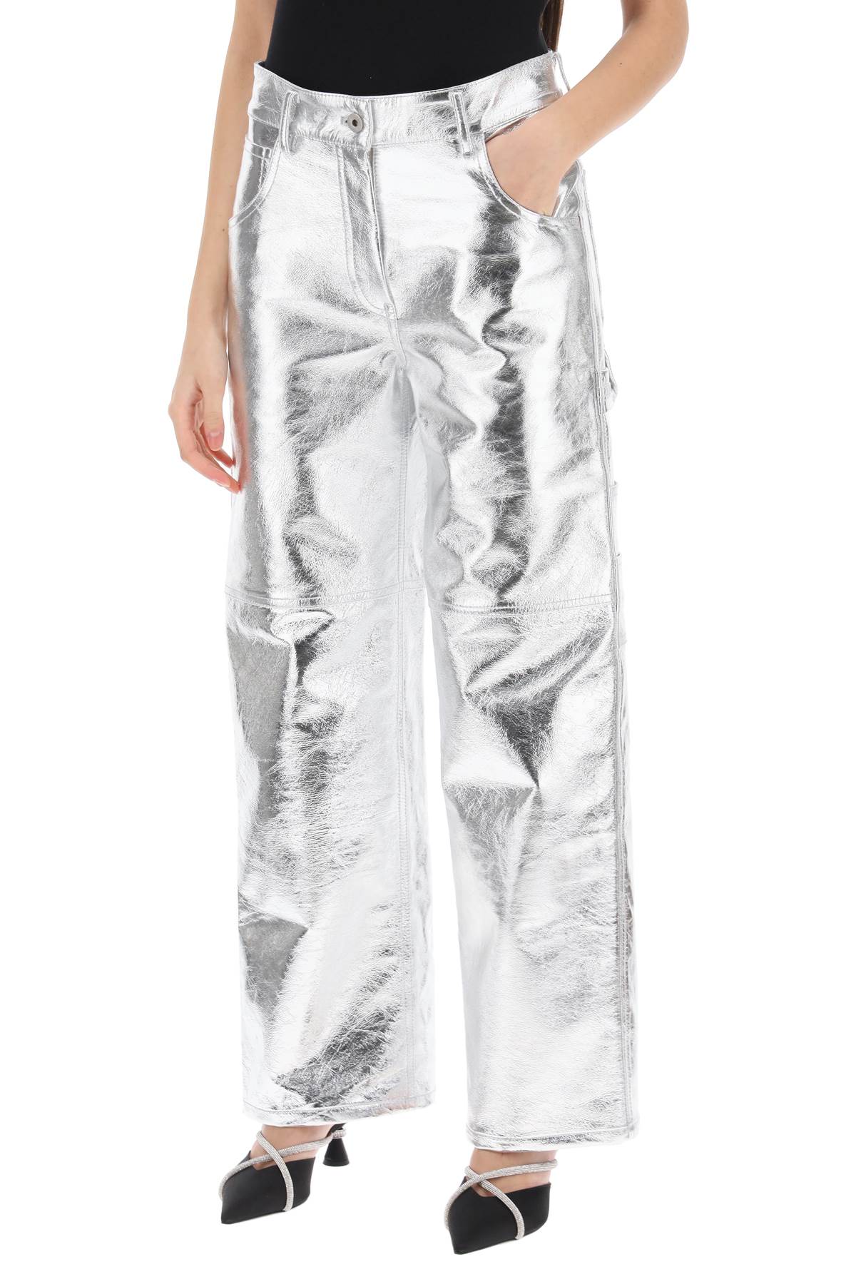 Interior sterling pants in laminated leather-3