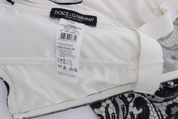 Dolce & Gabbana  White Floral Lace Silk Corset Maxi Dress #women, Black/White, Brand_Dolce & Gabbana, Catch, Clothing_Dress, Dolce & Gabbana, Dresses - Women - Clothing, feed-agegroup-adult, feed-color-black, feed-color-white, feed-gender-female, feed-size-IT40|S, Gender_Women, IT40|S, Kogan at SEYMAYKA