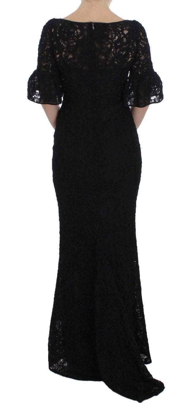 Dolce & Gabbana Black Floral Lace Long Bodycon Maxi Dress #women, Black, Brand_Dolce & Gabbana, Catch, Clothing_Dress, Dolce & Gabbana, Dresses - Women - Clothing, feed-agegroup-adult, feed-color-black, feed-gender-female, feed-size-IT36 | XS, feed-size-IT40|S, Gender_Women, IT36 | XS, IT40|S, Kogan at SEYMAYKA
