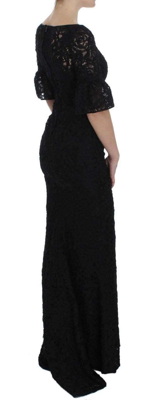 Dolce & Gabbana Black Floral Lace Long Bodycon Maxi Dress #women, Black, Brand_Dolce & Gabbana, Catch, Clothing_Dress, Dolce & Gabbana, Dresses - Women - Clothing, feed-agegroup-adult, feed-color-black, feed-gender-female, feed-size-IT36 | XS, feed-size-IT40|S, Gender_Women, IT36 | XS, IT40|S, Kogan at SEYMAYKA