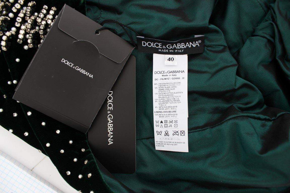 Dolce & Gabbana  Green Velvet Crystal Long Maxi Dress #women, Blue, Brand_Dolce & Gabbana, Catch, Clothing_Dress, Dolce & Gabbana, Dresses - Women - Clothing, feed-agegroup-adult, feed-color-blue, feed-gender-female, feed-size-IT38|XS, feed-size-IT40|S, Gender_Women, IT38|XS, IT40|S, IT46|XL, Kogan at SEYMAYKA