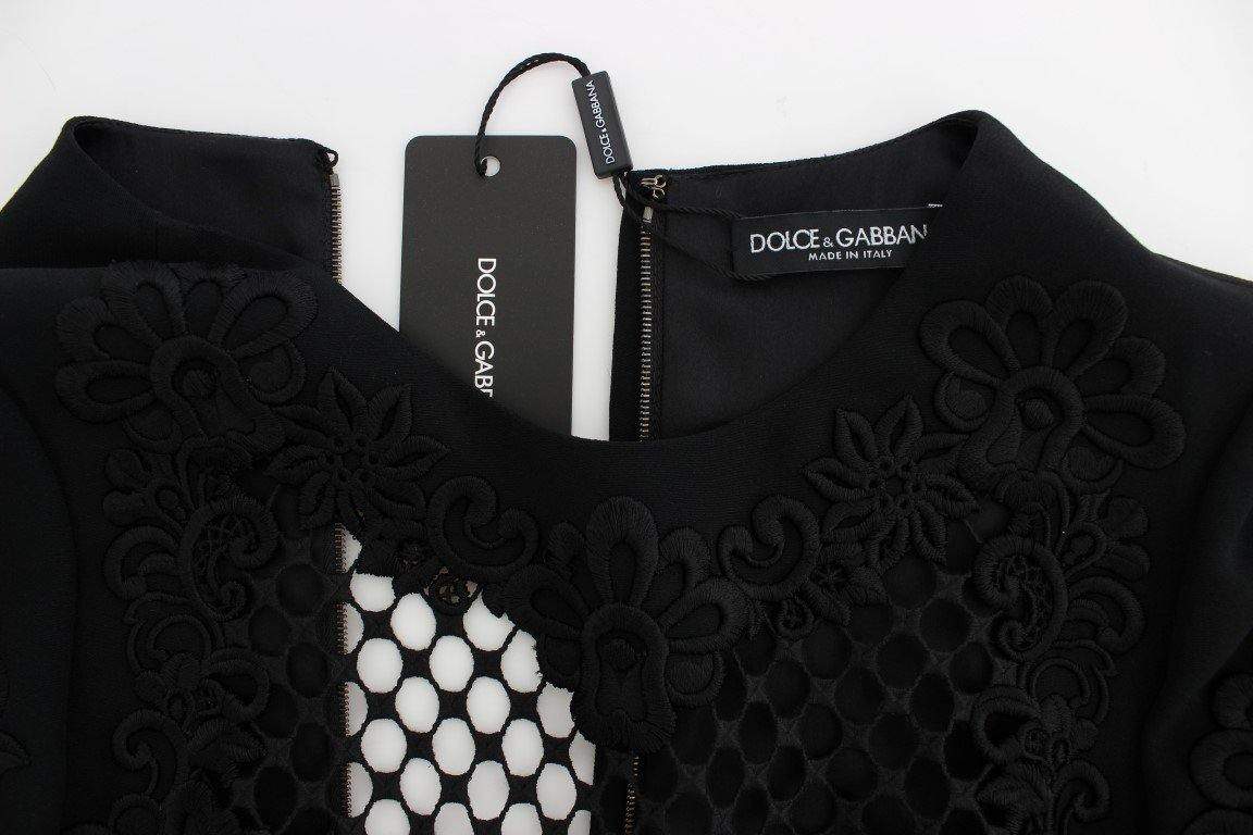 Dolce & Gabbana  Black Ricamo Wool Stretch Maxi Dress #women, Black, Brand_Dolce & Gabbana, Catch, Clothing_Dress, Dolce & Gabbana, Dresses - Women - Clothing, feed-agegroup-adult, feed-color-black, feed-gender-female, feed-size-IT38|XS, Gender_Women, IT38|XS, Kogan at SEYMAYKA