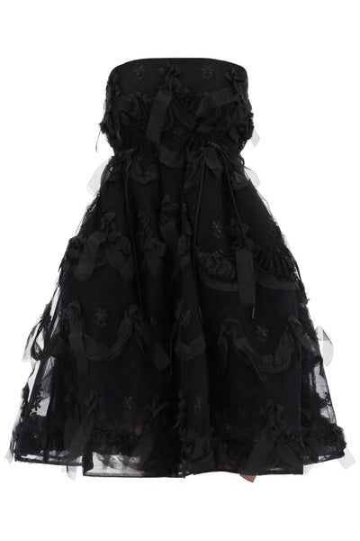 Simone rocha tulle dress with bows and embroidery.-0